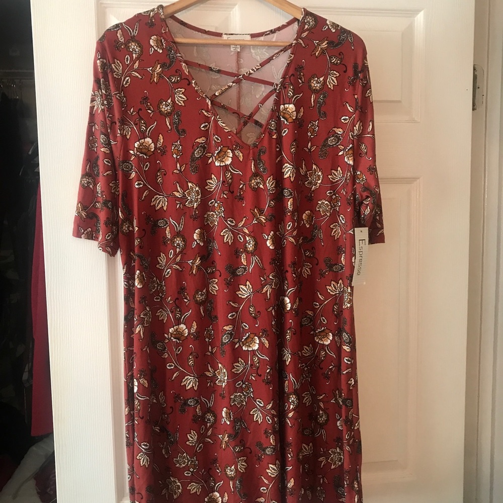 🍁🍂🌾Beautiful Burnt Orange Floral Dress